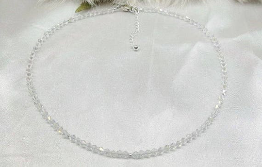 Girls Clear Crystal Necklace Baby Adjustable Sterling Silver Girl's Jewelry Buyany3+1Free