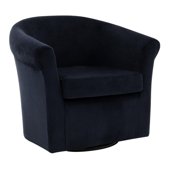 Velvet Roll Arm Ward Upholstered Swivel Chair by World Market