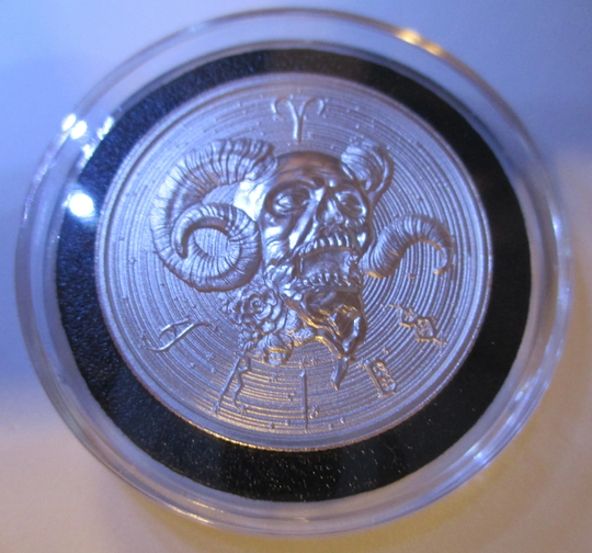 Aries - Zombie Zodiac Series 2 Oz 999 Silver Round in Capsule Skull Apocalypse