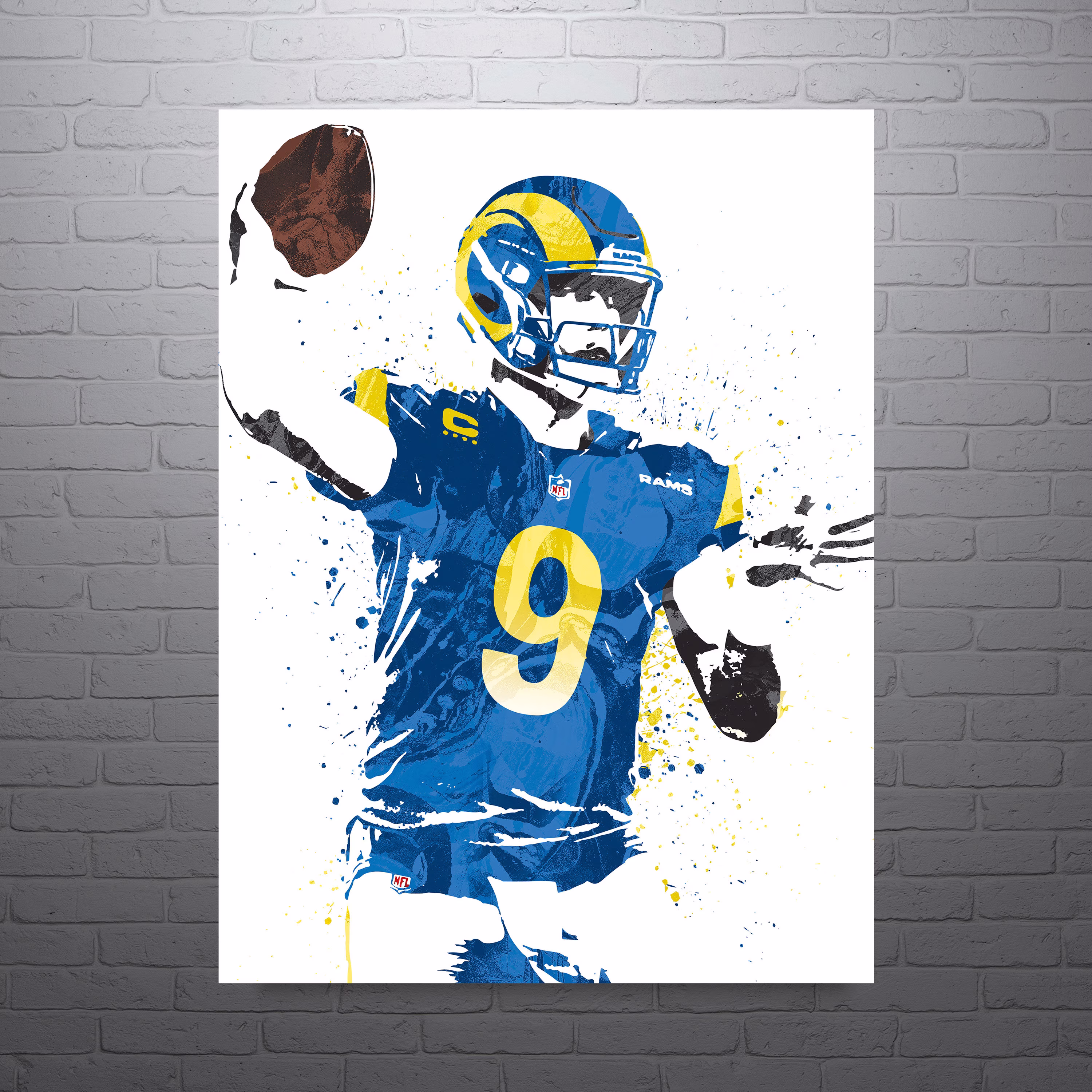 Matthew Stafford Los Angeles Rams Football Poster, Man Cave, Sports Art Print, Wall Decor, Custom