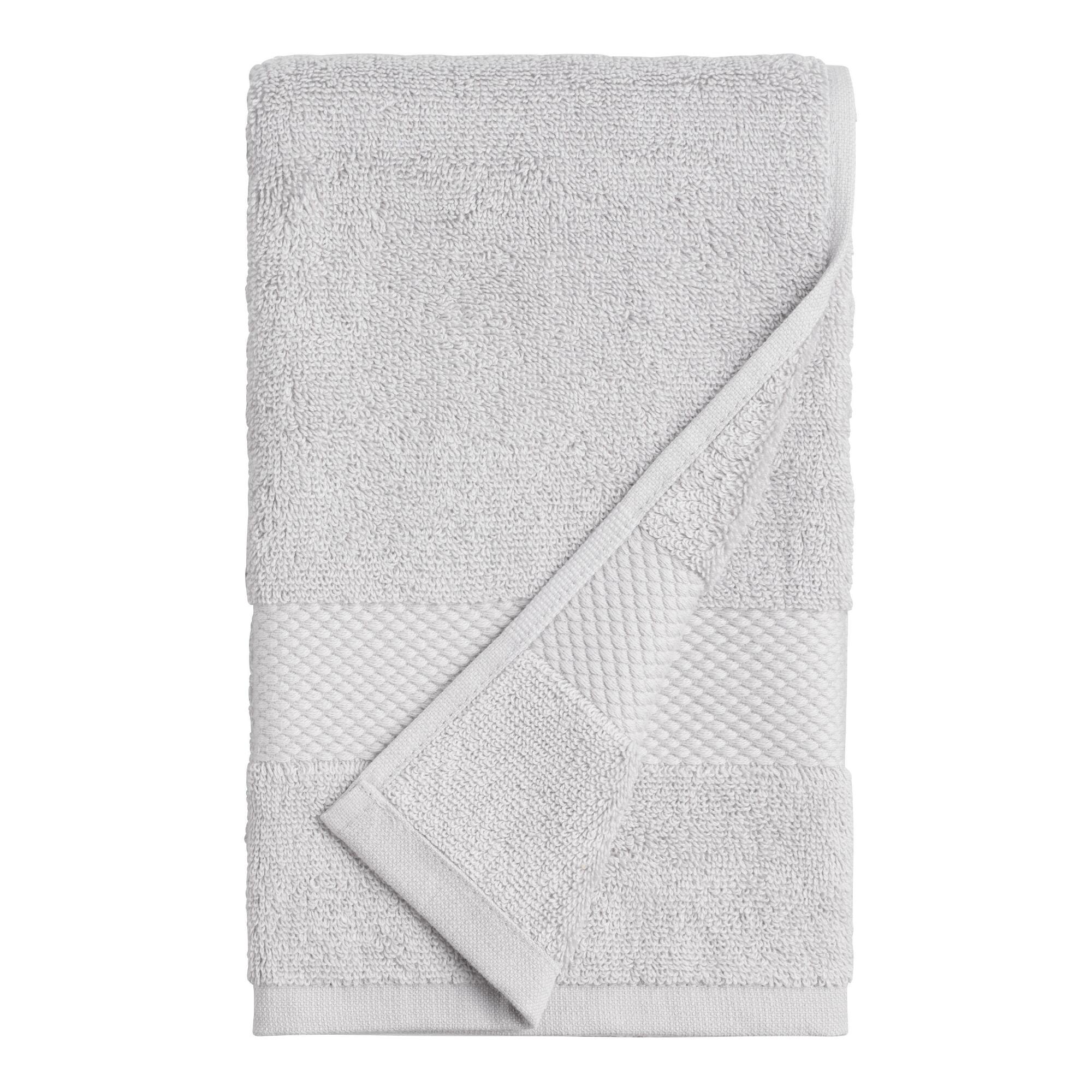 Pebble Gray Cotton Hand Towel by World Market