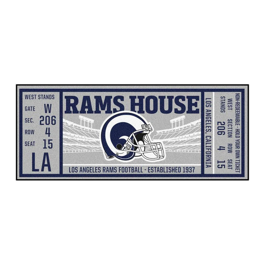 FANMATS Los Angeles Rams NFL Ticket Runner 3 x 6 Navy Indoor Solid Sports Runner Rug in Blue | 23138