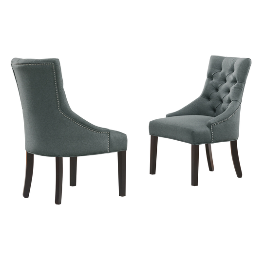 Alaterre Furniture Set of 2 Haeys Casual Polyester/Polyester Blend Upholstered Dining Side Chair (Wood Frame) in Gray | ANHT02FDC