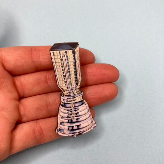 Silver Blender Wooden Brooch Pin Kitchen Cooking Equipment Baking 1950S Style Vintage Gift Birthday Outfit