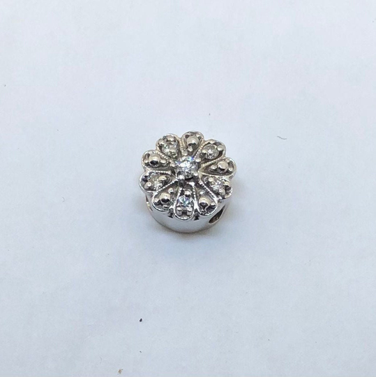 Beautiful Victorian Inspired Natural Diamond | .195 Ct Bracelet Slide in 14Kt Gold