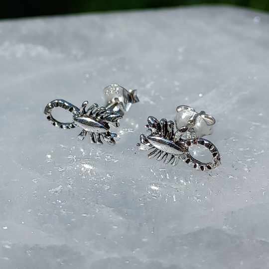 Sterling Silver Scorpion Stud Earrings