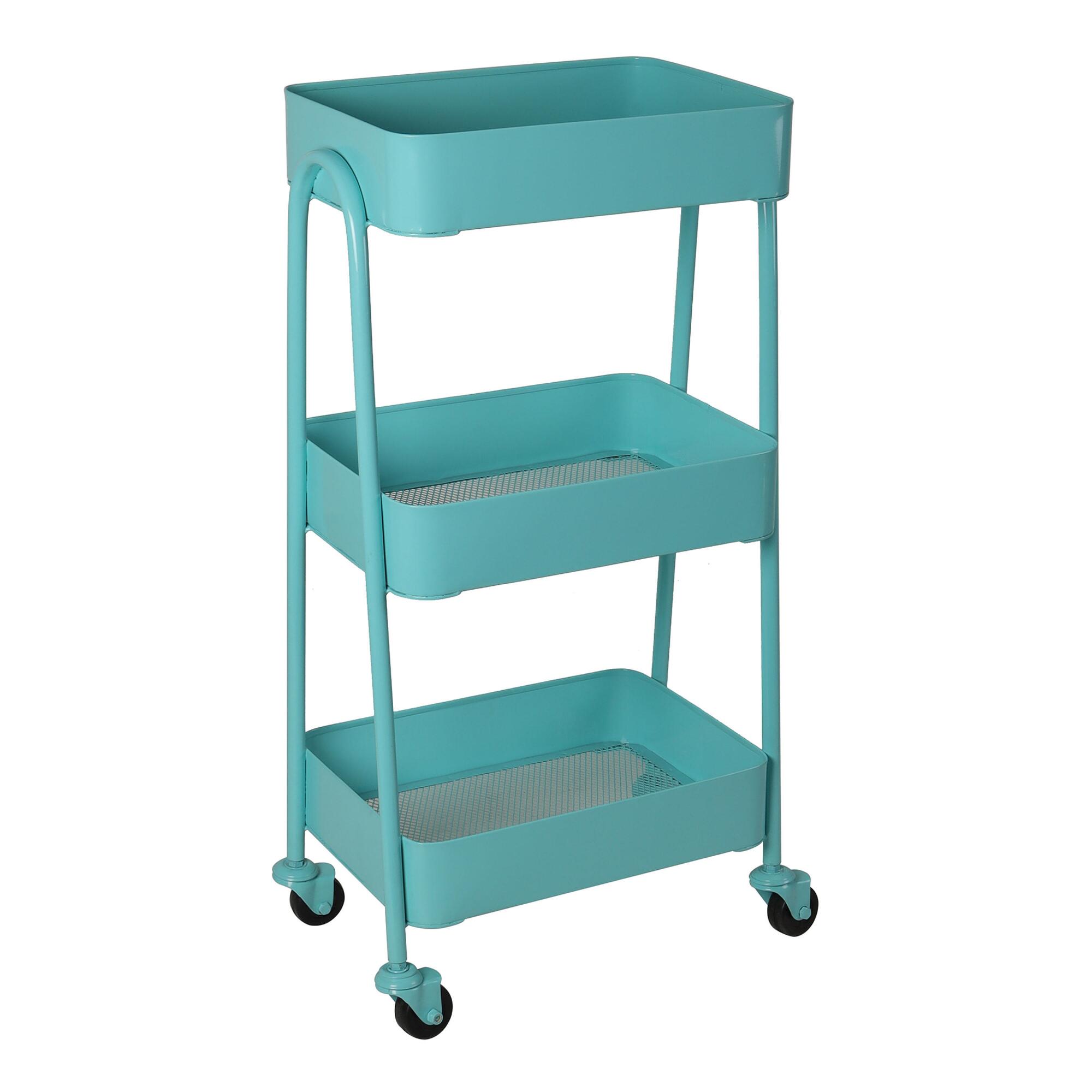 Aqua Metal Wilson Rolling Cart by World Market