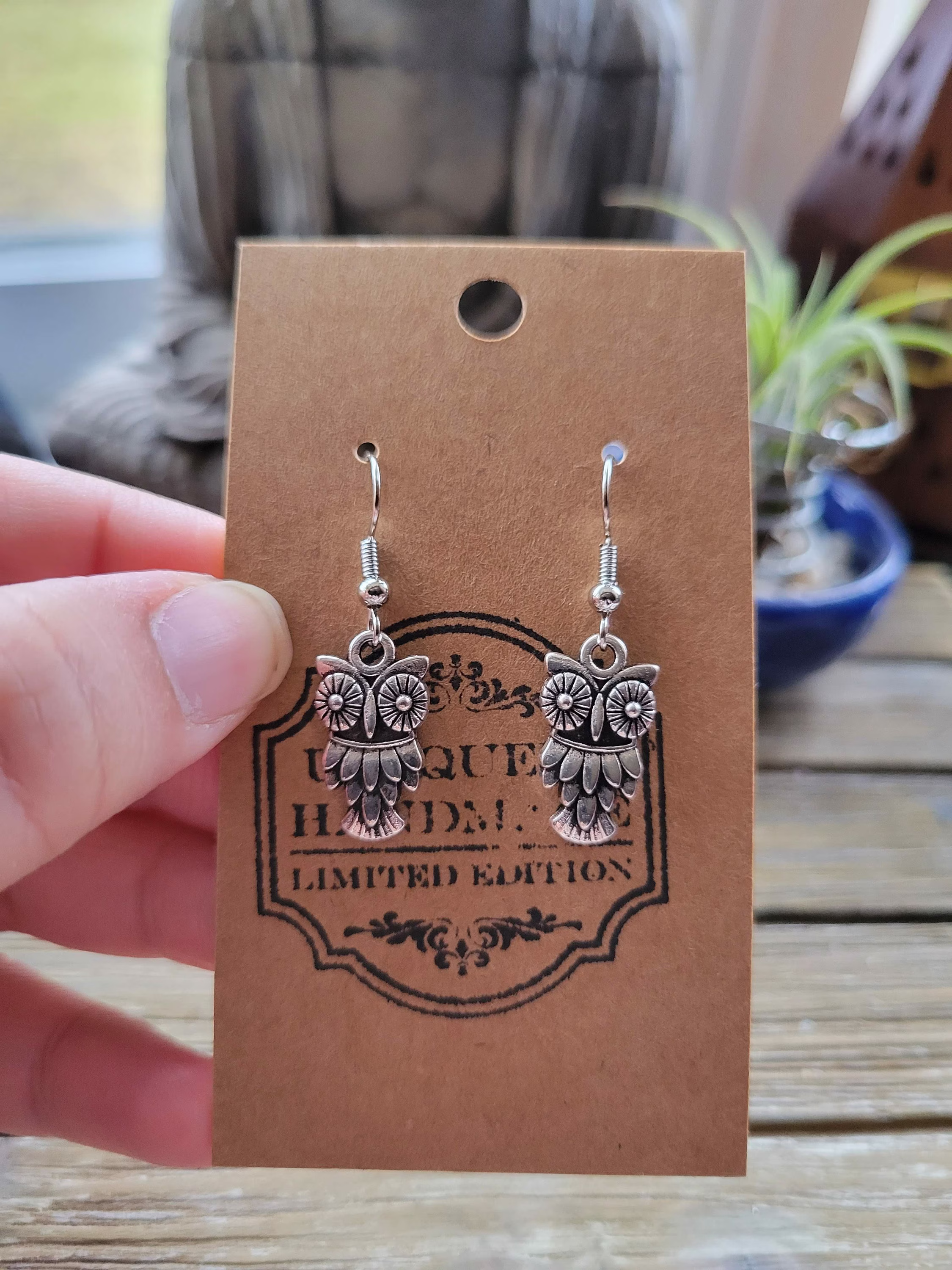 Owl Charm Earring, Tibetan Style Earrings