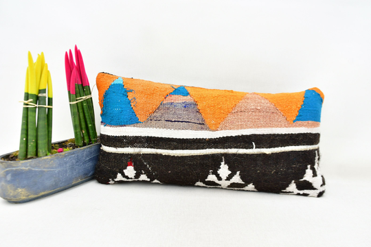 Pillow Cover, Turkish Pillow, Throw 12x24 Brown Geometric Chair Case, Best Cushion, Oriental 3776