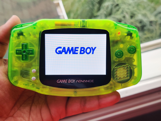 Gameboy Advance Clear Glow Green With Clear Buttons Ips V2 Mod 10 Level Brightness