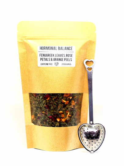Tea Blend + Heart Shaped Infuser Spoon, Hormonal Balnce Blend, Perfect Gift, Kit