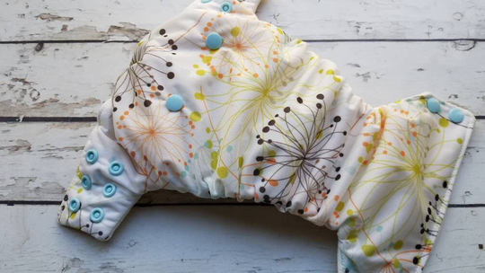 Organic Side Snap All in One Cloth Diaper Dandelion Fluff Aio Pul Sized Made To Order