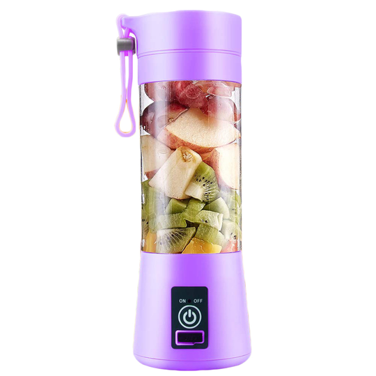Portable Home USB Rechargeable 4-Blade Electric Fruit Extractor Juice Blender - purple