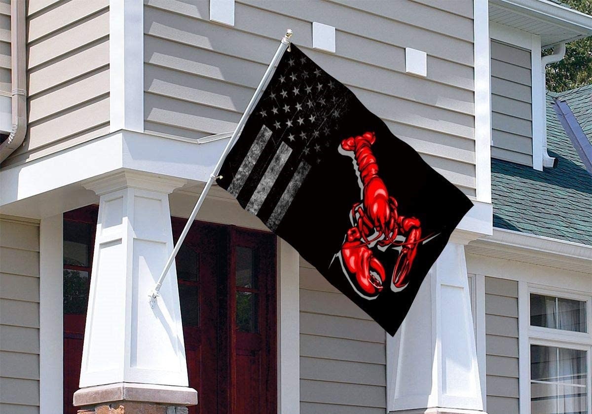 Usa Flag Crawfish/Lobster Flags 3x5 Seafood Boil Cajun Patio Yard Garden Terrace Balcony Home Outdoor Decor Fade Resistant America Unity