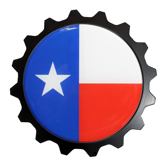 Grille Badge Emblem Size 3.75" Aluminum Fits Fj Cruiser, 4Runner, Tacoma, Tundra, Rav 4, Lexus Gx Texas Flag Color Teq Trd Offroad
