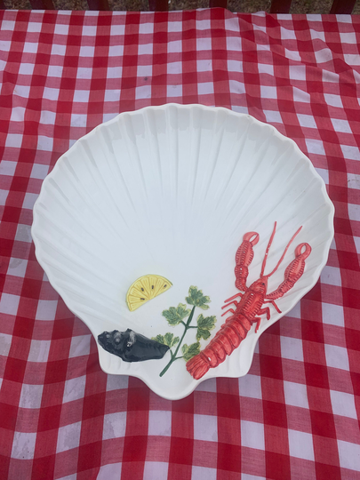Vintage Large Shell Shaped Seafood Platter
