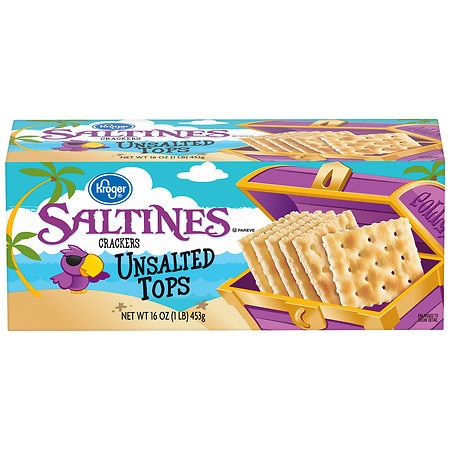 Kroger Saltine Crackers, Unsalted Tops - 16.0 oz