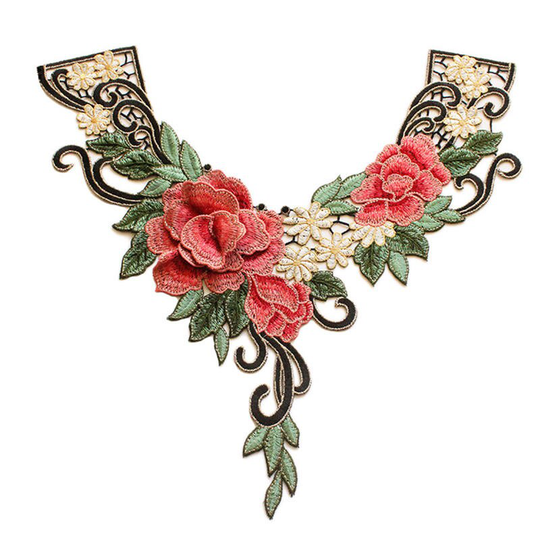 Delicate Embroidered 3D Florals Collar Applique Patch, Vintage Flower Patch For Clothing Or Dress, Decorations Embroidery Appliques