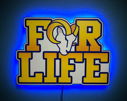 Color Changing Los Angeles Rams Sign La Nation Birthday Gift Gifts Mothers Day Man Cave Father's Day Football Theme She Shed