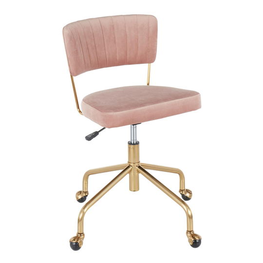 Velvet Mia Upholstered Home Office Chair: Black - Fabric by World Market