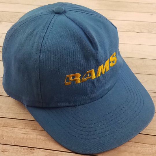 Vintage 1990S Los Angeles Rams Nfl Football Team Licensed Faded Blue Snapback Dad Hat in Ok Condition Osfa One Size Fits All