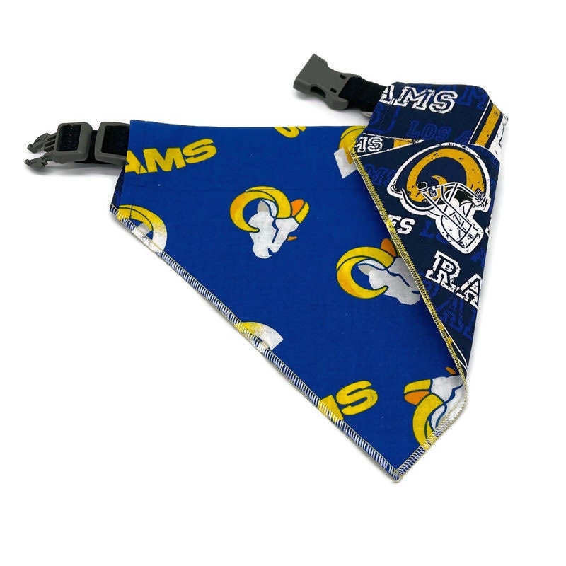 Rams Dog Bandana/Bandanna Over Collar Slip-On Los Angeles Pet Neckwear Cat Accessory