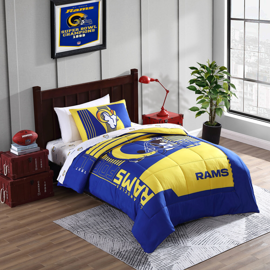 Cathay Sports Los Angeles Rams 4-Piece Blue/Yellow Twin/Twin Xl Bundle Set Polyester | FCM50001LAR-TTXL