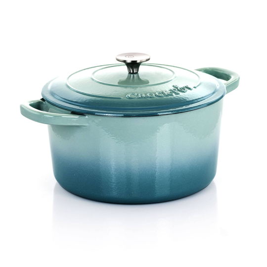 Crock-Pot Crock-Pot Artisan 2 Piece 7 -Quart Enamled Cast Iron Dutch Oven in Aqua Blue | 849113369M