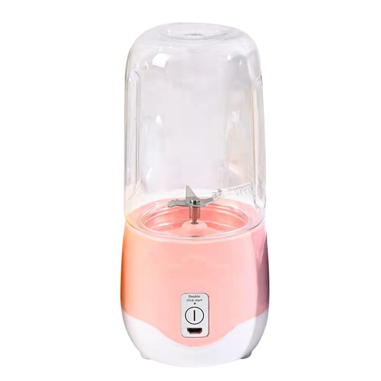 1800mAh 400ml Juicer Cup Non-slip Rechargeable Portable Juice Shakes Smoothies Fruit Blender for Travel - pink, 3