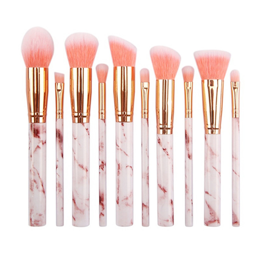 10Pcs Set Makeup Brush Uniform Shading Excellent Ductility Smooth Surface Cosmetic Powder Eye Shadow Blush Blending Tool for Female - pink