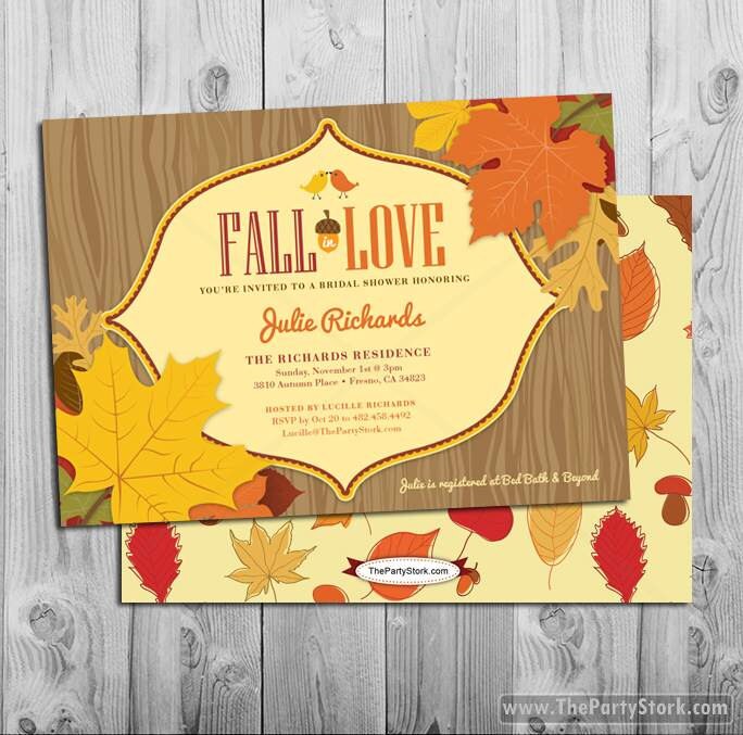 Fall Bridal Shower Invitation, in Love Invites - Printable