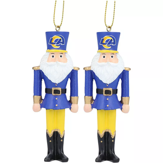 Los Angeles Rams 2-Pack Santa Nutcracker Ornament Set, Multicolor