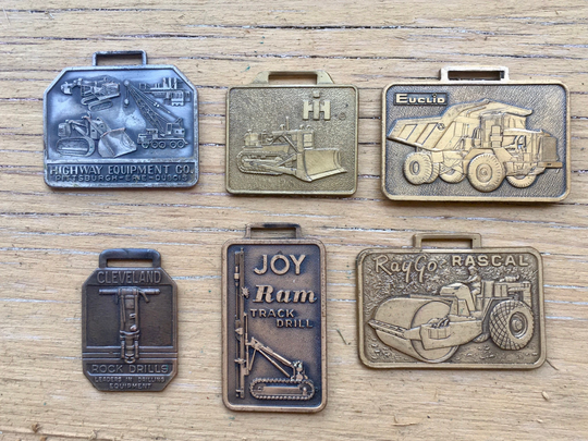 Choice Watch Fob Highway Equipment, International Harvester, Euclid, Cleveland Drill, Joy Ram, Ray Go Bulldozer Vintage Key Keychain M