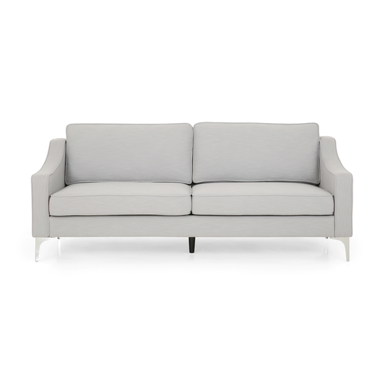 Best Selling Home Decor Cambrian Modern Pebble Gray and Silver Polyester/Blend Sofa | 311390
