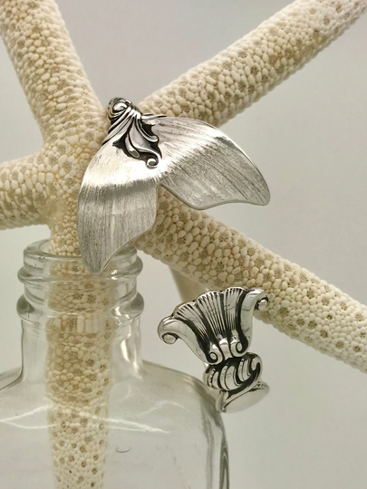 Made To Order, Sterling Silver Mermaid Tail Spoon Cuff/Bangle Bracelet