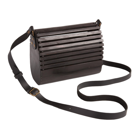 Black Wood Slat Crossbody Bag by World Market