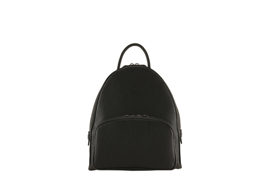 Handmade Leather Backpack Katlyn in Black, Pebble | Urban Backpack, Top Zip Mini Ethically Made