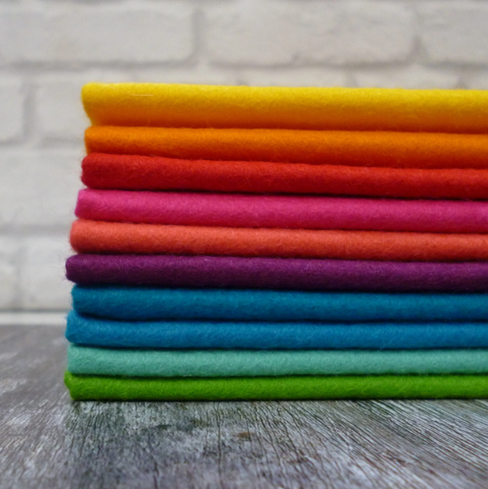 Brights 10 Piece Felt Pack - Premium Wool Blend Felt