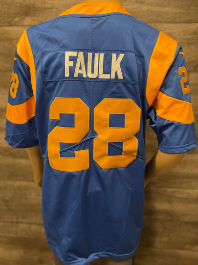 Marshall Faulk #28 St. Louis Rams Jersey New Any Size With Optional Super Bowl 34 Patch