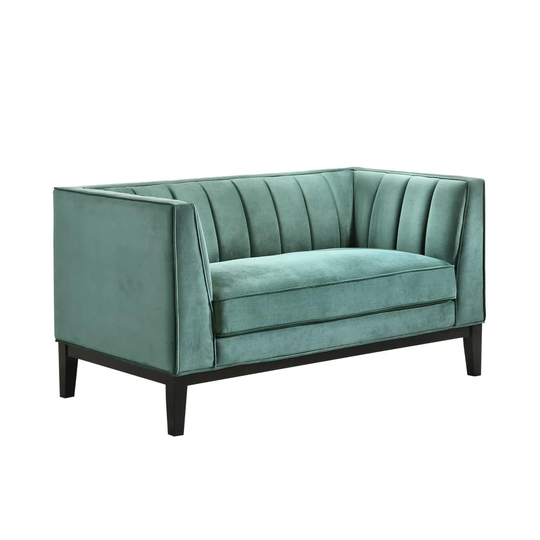 Picket House Furnishings Calabasas Modern Marine Green Polyester/Blend Loveseat | UCI3680202