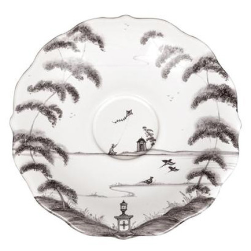 Juliska Country Estate Flint Saucer Garden Follies 7"L, 7"W, 0.5"H