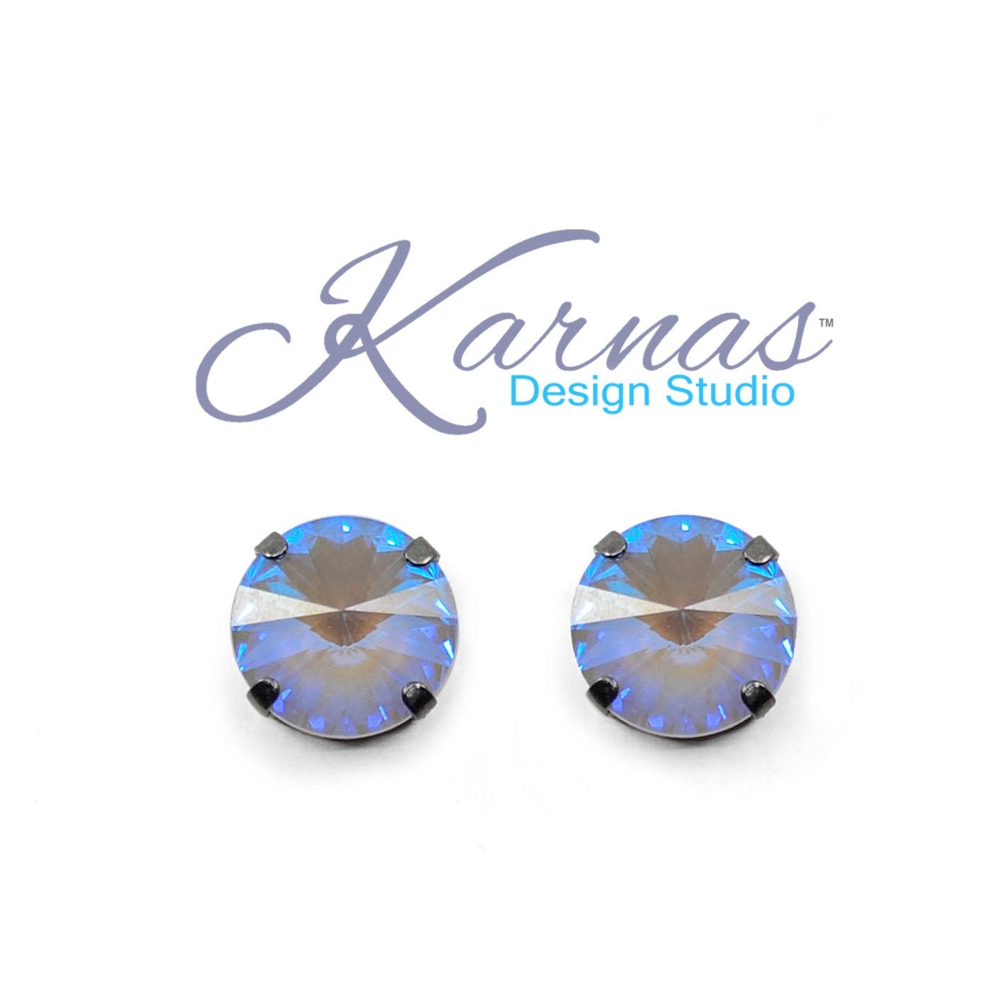 Serene Grey 12mm Stud Or Drop Earrings Genuine Crystal Pick Your Finish Karnas Design Studio Free Shipping