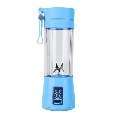380ml Portable Juicer Electric USB Rechargeable Smoothie Blender Machine Mixer Mini Juice Cup Maker fast Blenders food processor - Blue, 4 blades