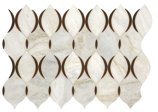 American Olean Designer Elegance 10-Pack Lumen White Blend 7-in x 13-in Multi-finish Natural Stone Marble/Limestone Lantern Wall Tile
