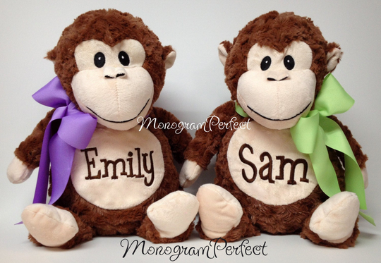 Personalized 16" Plush Monkey Stuffed Animal