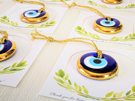 100 Pcs Gold Evil Eye Favors, Personalized Wedding Favors, For Guests in Bulk, Greek, Bridal Shower, Decoration, Unique Favours, Bead