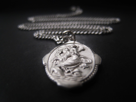 Saint Christopher Pendant Necklace Religious Spiritual Jewelry Gift For Him Item No. Je5157