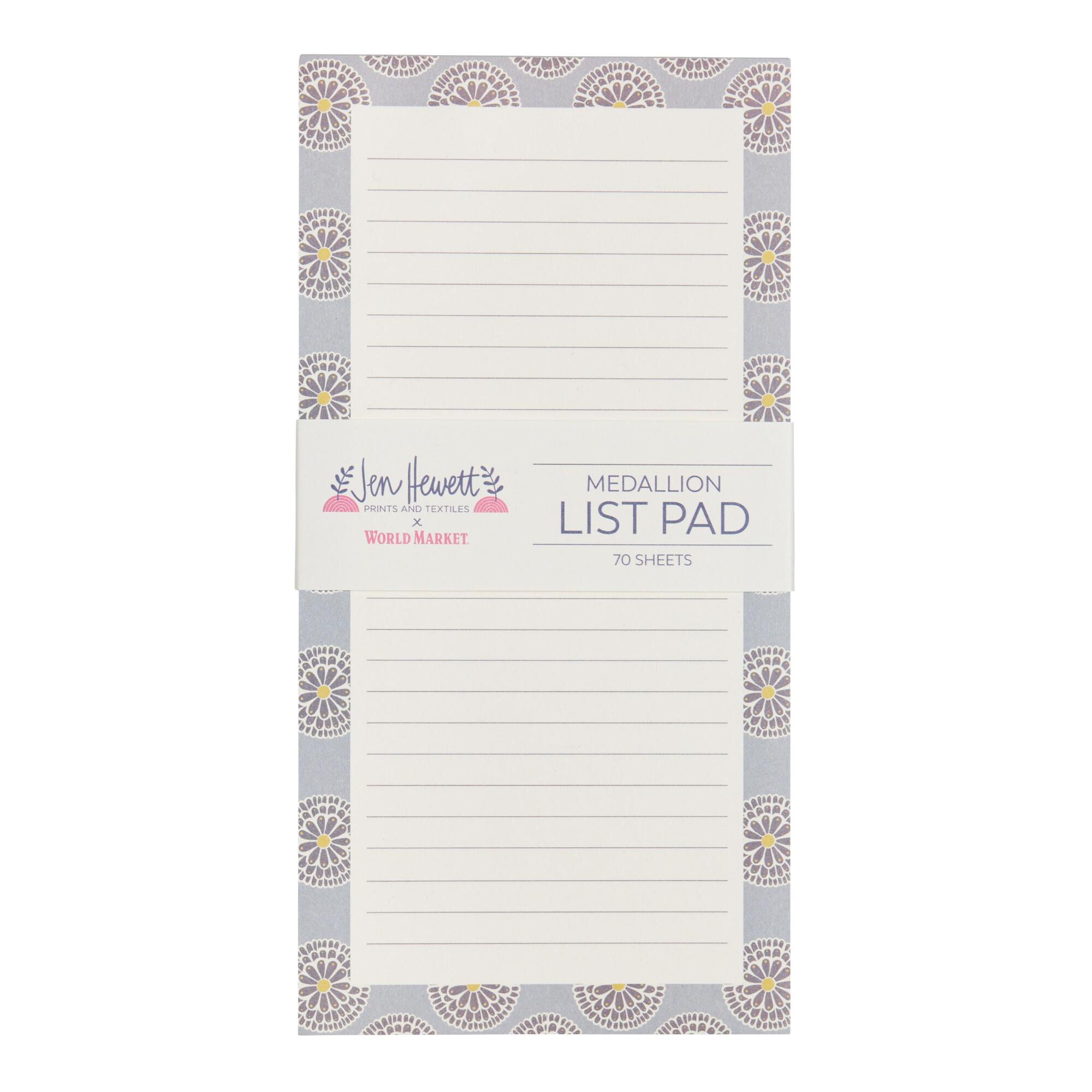 Jen Hewett Blue Peacock Flower List Notepad: Multi - Paper by World Market