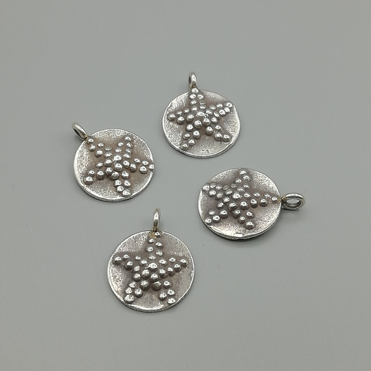2 Sterling Silver Stamped Starfish Charms | 97 Percent Hill Tribe Kc137