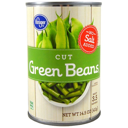 Kroger Cut Green Beans, No Salt Added - 14.5 oz